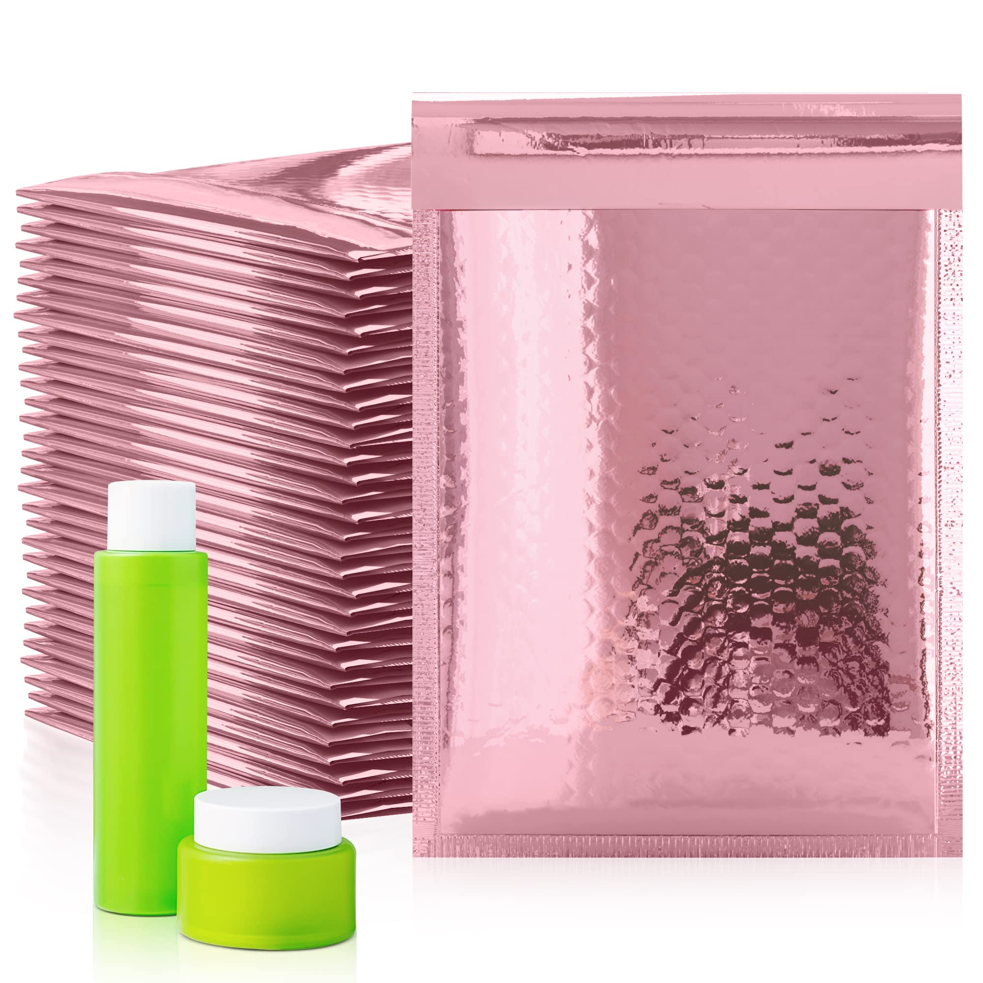 4″ x 7″ Rose Gold Metallic Bubble Mailers, Self-Seal (600 Pack)