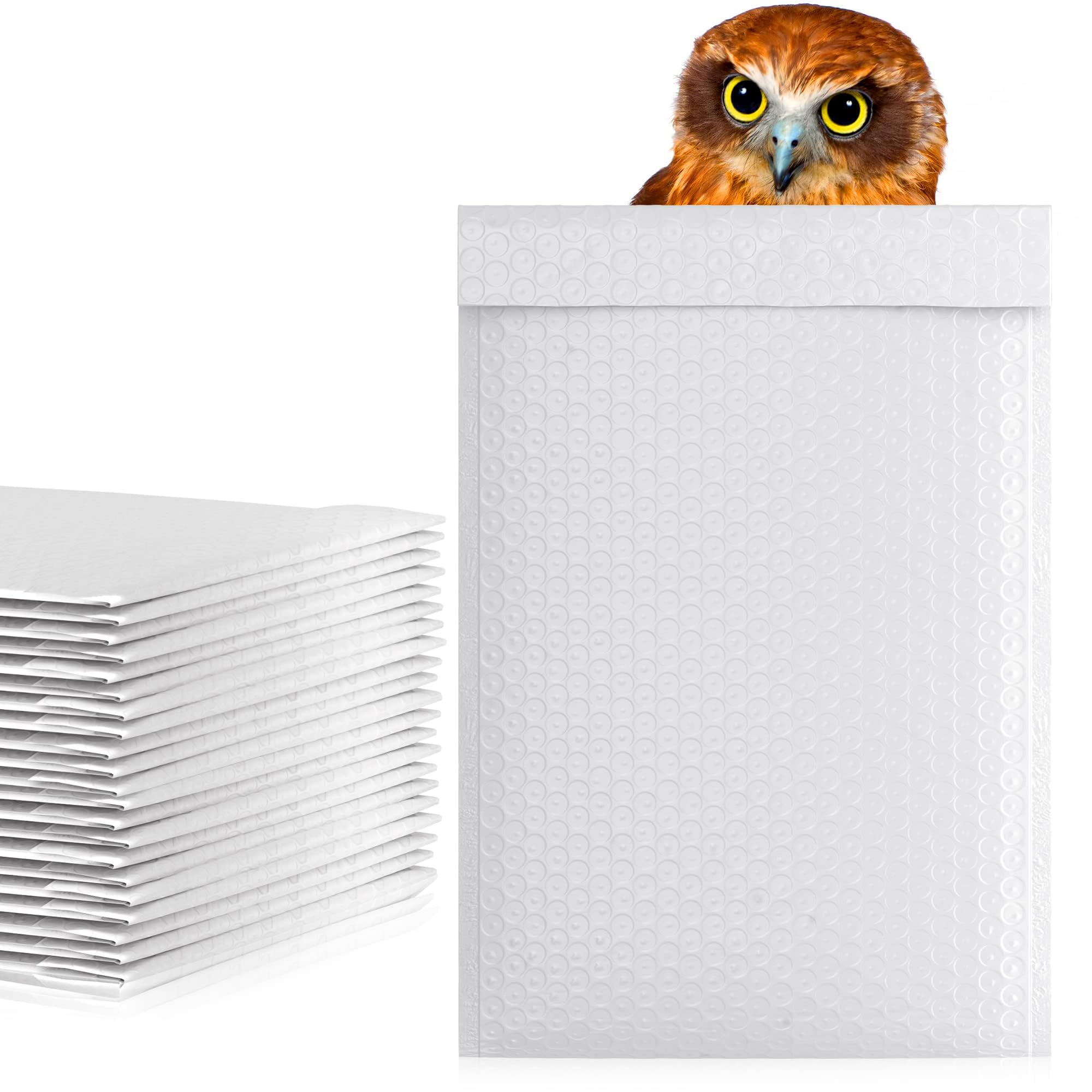 7.25″ x 11″ White Poly Bubble Mailers, Waterproof Self-Seal (1200 Pack)