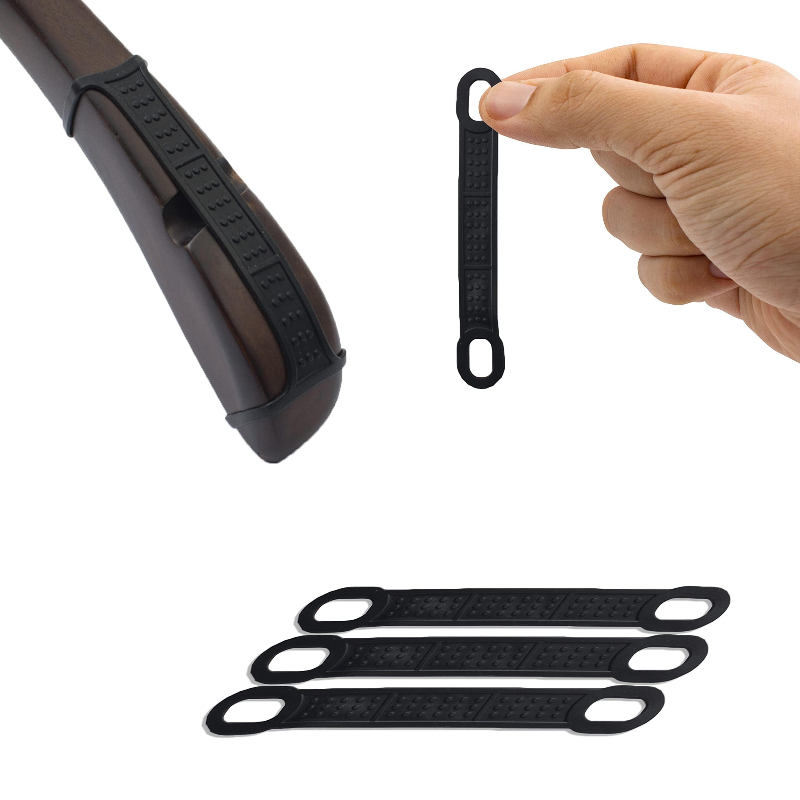 Black Silicone Clothes Hanger Grips 4.02″ x 0.75″ with Dotted Surface [100 Pack]