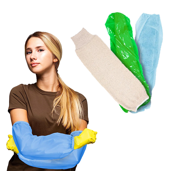 Sofita Disposable Arm Sleeve Covers – 100-Pack Waterproof PE Oversleeves, Elastic Cuffs, For Tattoo, Cleaning, Food Handling