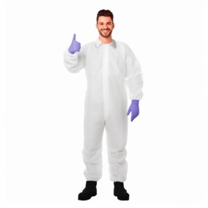 White Disposable Coveralls | Hazmat Suit | Microporous PPE
